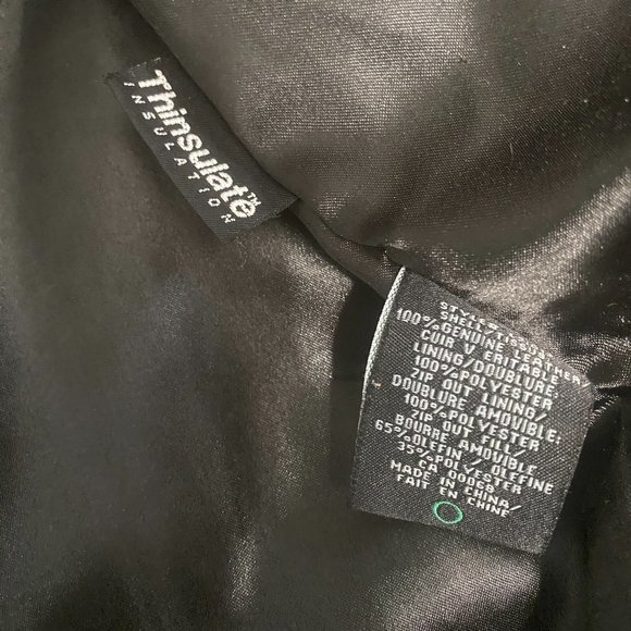 Denver Hayes Black 100% Genuine Leather Jacket Size L Thinsulate Insulated - Picture 8 of 12